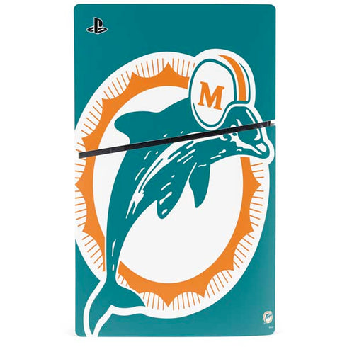 NFL Miami Dolphins Retro Logo PS5 Slim Disk Console Skin