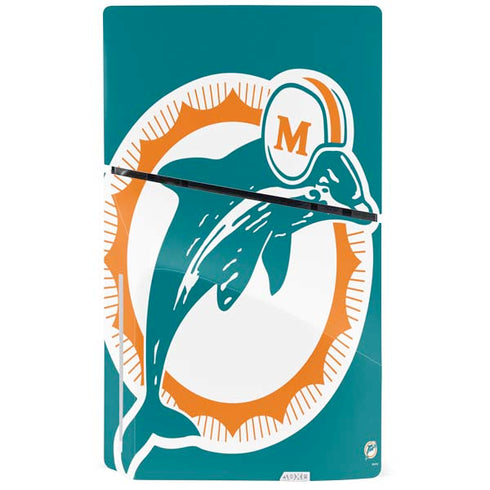 NFL Miami Dolphins Retro Logo PS5 Slim Disk Console Skin