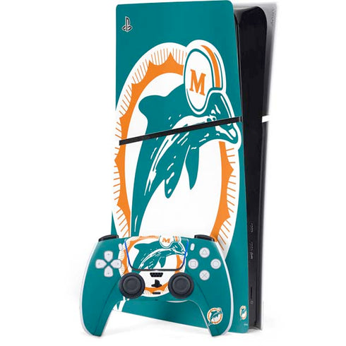 NFL Miami Dolphins Retro Logo PS5 Slim Digital Edition Console Skin