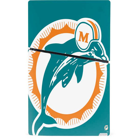 NFL Miami Dolphins Retro Logo PS5 Slim Digital Edition Console Skin
