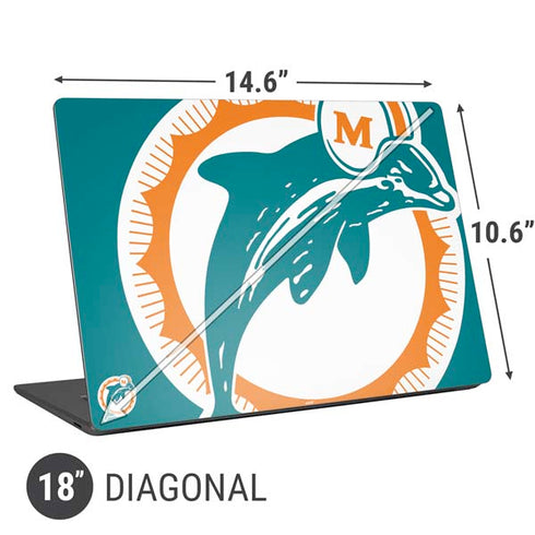 NFL Miami Dolphins Retro Logo Universal Laptop 18in (14.6 x 10.6in) Skin