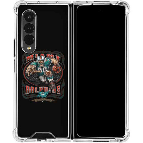 Liquid Blue NFL Miami Dolphins Running Back Galaxy Z Fold4 5G Clear Case