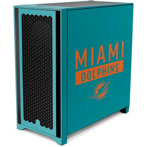 NFL Miami Dolphins Teal Performance Series Corsair 4000D Tempered Glass Mid-Tower ATX Case Skin
