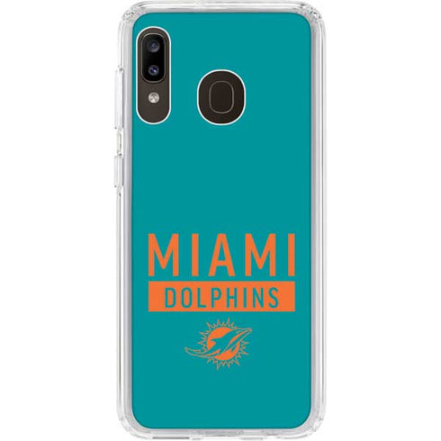 NFL Miami Dolphins Teal Performance Series Galaxy A20 Clear Case