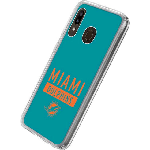NFL Miami Dolphins Teal Performance Series Galaxy A20 Clear Case