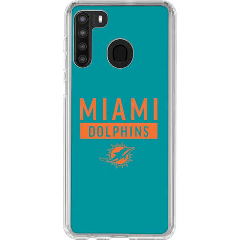NFL Miami Dolphins Teal Performance Series Galaxy A21 Clear Case