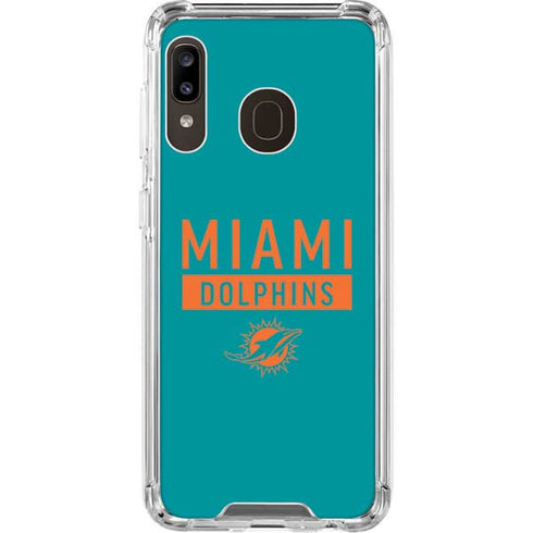 NFL Miami Dolphins Teal Performance Series Galaxy A30 Clear Case