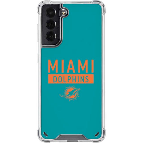 NFL Miami Dolphins Teal Performance Series Galaxy S21 5G Clear Case