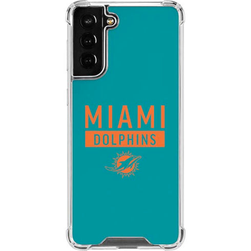 NFL Miami Dolphins Teal Performance Series Galaxy S21 FE Clear Case