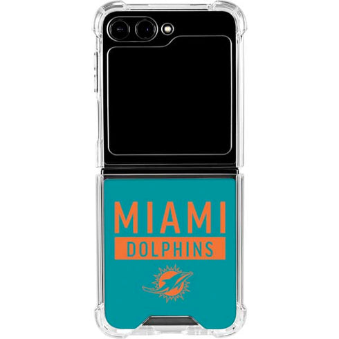 NFL Miami Dolphins Teal Performance Series Galaxy Z Flip5 5G Clear Case
