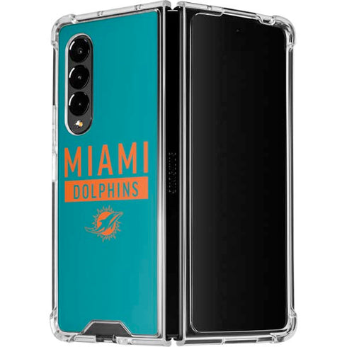 NFL Miami Dolphins Teal Performance Series Galaxy Z Fold4 5G Clear Case
