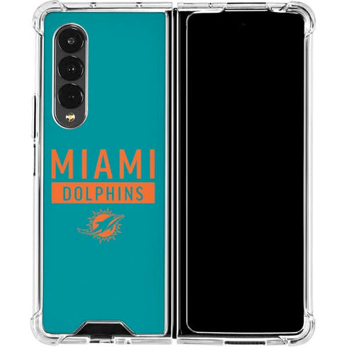 NFL Miami Dolphins Teal Performance Series Galaxy Z Fold4 5G Clear Case
