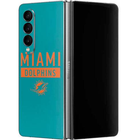 NFL Miami Dolphins Teal Performance Series Galaxy Z Fold4 5G Skin