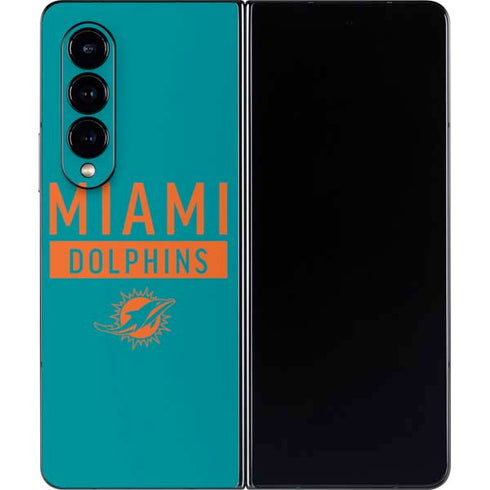NFL Miami Dolphins Teal Performance Series Galaxy Z Fold4 5G Skin
