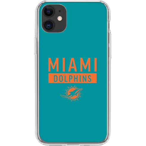 NFL Miami Dolphins Teal Performance Series iPhone 11 Clear Case