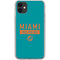 NFL Miami Dolphins Teal Performance Series iPhone 11 Clear Case