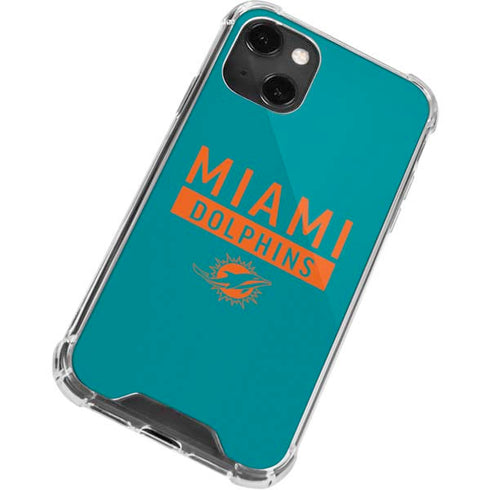 NFL Miami Dolphins Teal Performance Series iPhone 15 Plus Clear Case