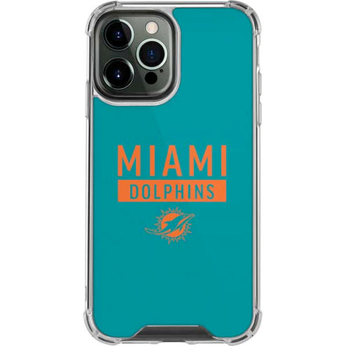 NFL Miami Dolphins Teal Performance Series iPhone 15 Pro Max Clear Case