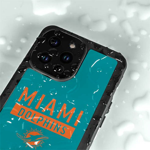 NFL Miami Dolphins Teal Performance Series iPhone 14 Pro Max Waterproof Case