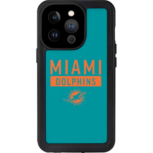 NFL Miami Dolphins Teal Performance Series iPhone 14 Pro Waterproof Case