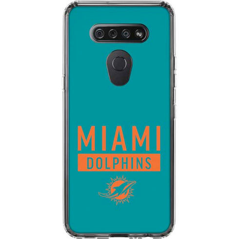 NFL Miami Dolphins Teal Performance Series LG K51/Q51 Clear Case