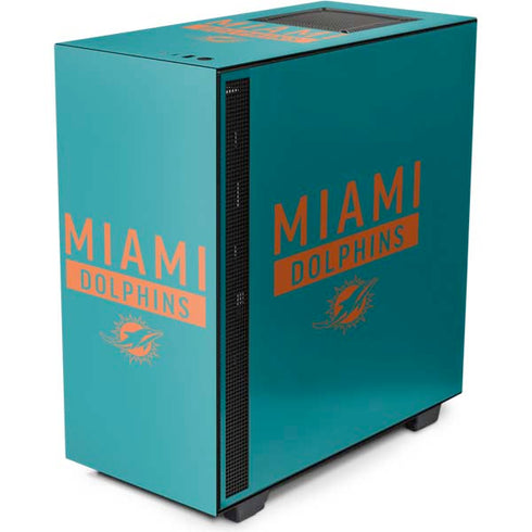 NFL Miami Dolphins Teal Performance Series NZXT H510 Compact ATX Mid-Tower Case Skin