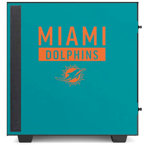 NFL Miami Dolphins Teal Performance Series NZXT H510 Compact ATX Mid-Tower Case Skin