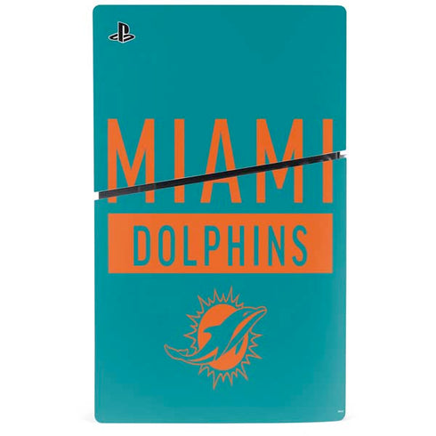 NFL Miami Dolphins Teal Performance Series PS5 Slim Disk Console Skin