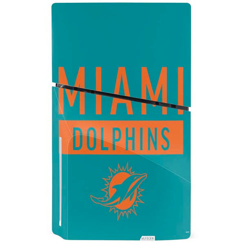 NFL Miami Dolphins Teal Performance Series PS5 Slim Disk Console Skin