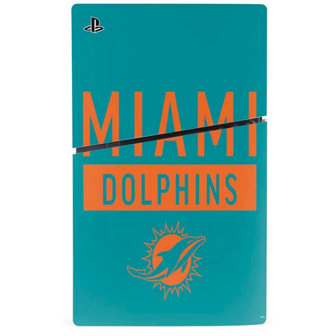 NFL Miami Dolphins Teal Performance Series PS5 Slim Digital Edition Bundle Skin