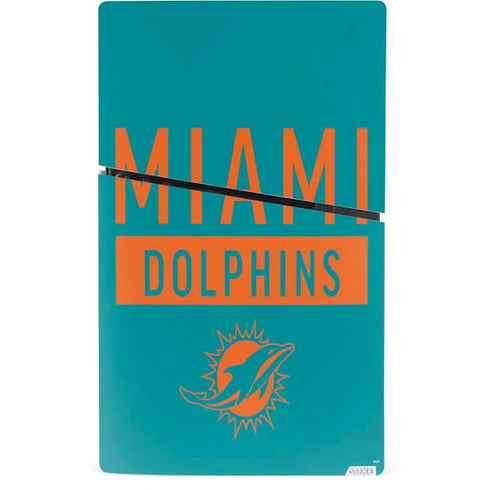 NFL Miami Dolphins Teal Performance Series PS5 Slim Digital Edition Bundle Skin