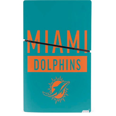 NFL Miami Dolphins Teal Performance Series PS5 Slim Digital Edition Console Skin