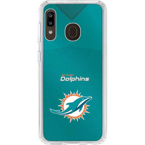 NFL Miami Dolphins Team Jersey Galaxy A20 Clear Case