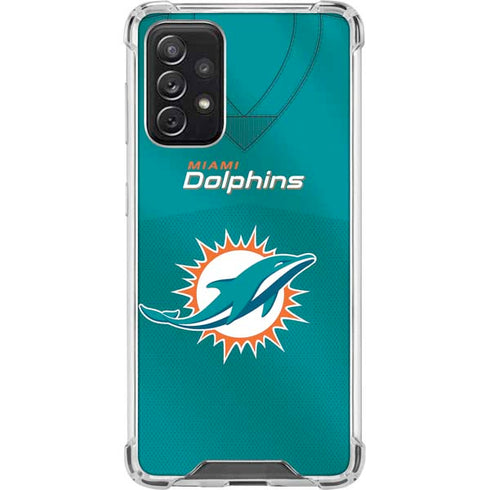 NFL Miami Dolphins Team Jersey Galaxy A72 5G Clear Case