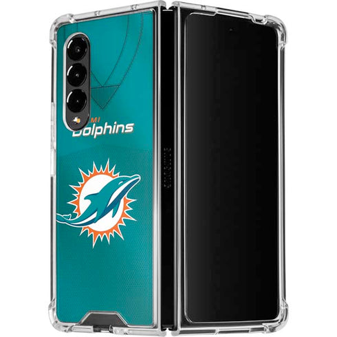NFL Miami Dolphins Team Jersey Galaxy Z Fold4 5G Clear Case
