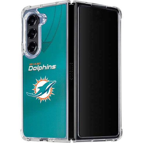 NFL Miami Dolphins Team Jersey Galaxy Z Fold5 5G Clear Case