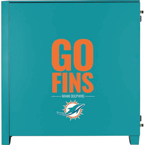 NFL Miami Dolphins Team Motto Corsair 4000D Tempered Glass Mid-Tower ATX Case Skin