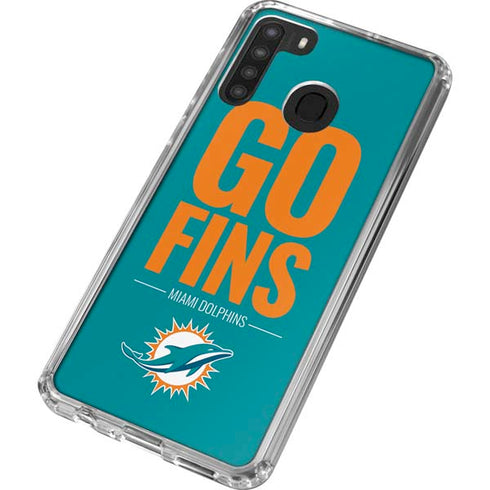 NFL Miami Dolphins Team Motto Galaxy A21 Clear Case