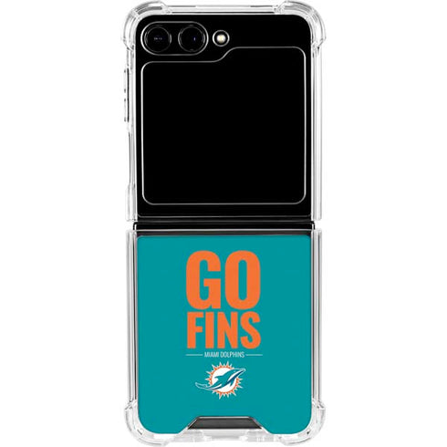 NFL Miami Dolphins Team Motto Galaxy Z Flip5 5G Clear Case