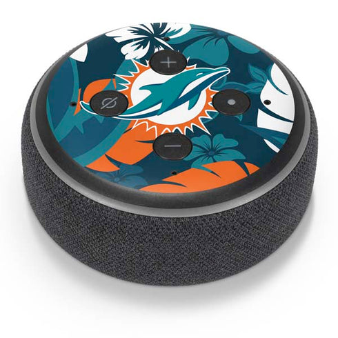 NFL Miami Dolphins Tropical Print Amazon Echo Dot Skin
