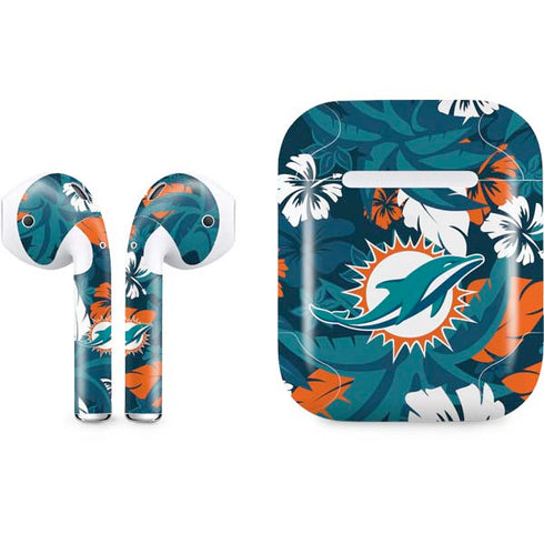 NFL Miami Dolphins Tropical Print Apple AirPods 2 Skin