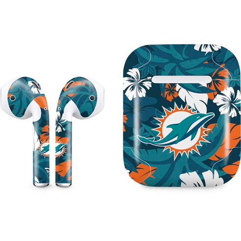 NFL Miami Dolphins Tropical Print Apple AirPods Skin