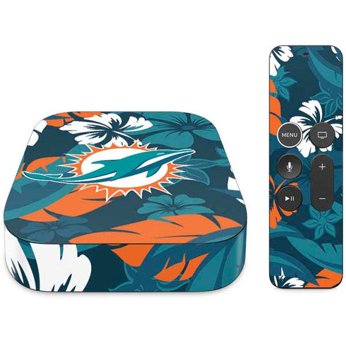 NFL Miami Dolphins Tropical Print Apple TV Skin