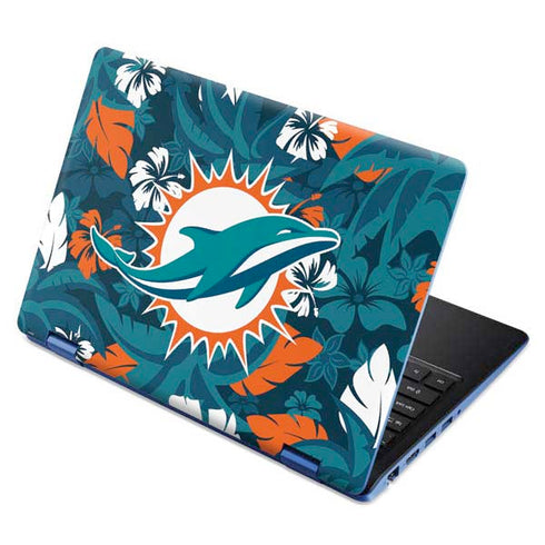 NFL Miami Dolphins Tropical Print Aspire R11 11.6in Skin