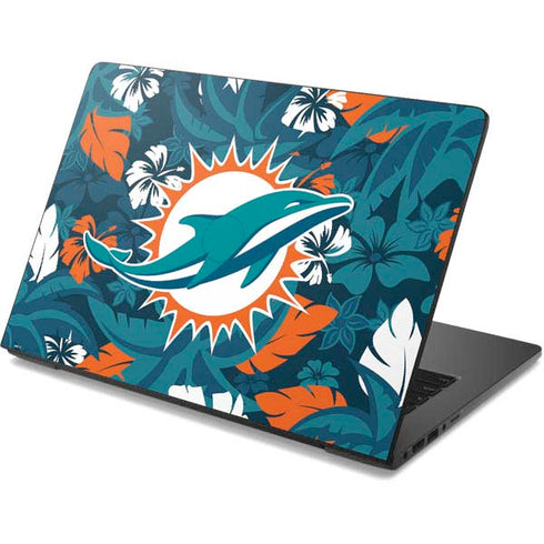 NFL Miami Dolphins Tropical Print Dell Chromebook Skin