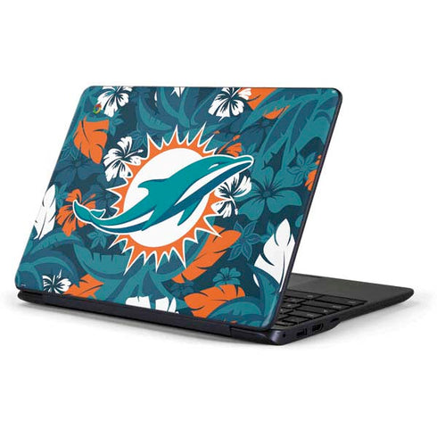 NFL Miami Dolphins Tropical Print Samsung Chromebook Skin