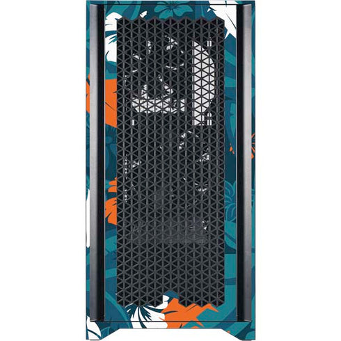NFL Miami Dolphins Tropical Print Corsair 4000D Tempered Glass Mid-Tower ATX Case Skin