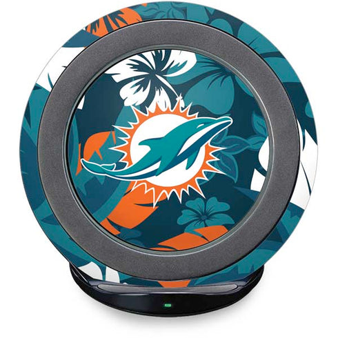 NFL Miami Dolphins Tropical Print Fast Charge Wireless Charging Stand Skin