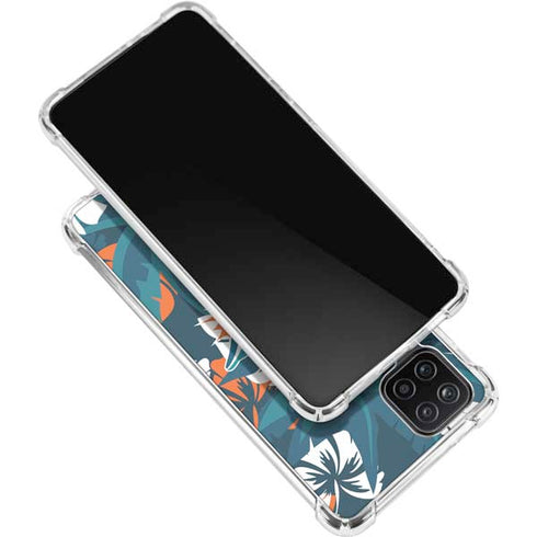 NFL Miami Dolphins Tropical Print Galaxy A12 Clear Case