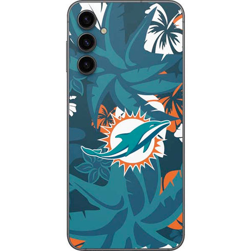 NFL Miami Dolphins Tropical Print Galaxy A14 5G Skin